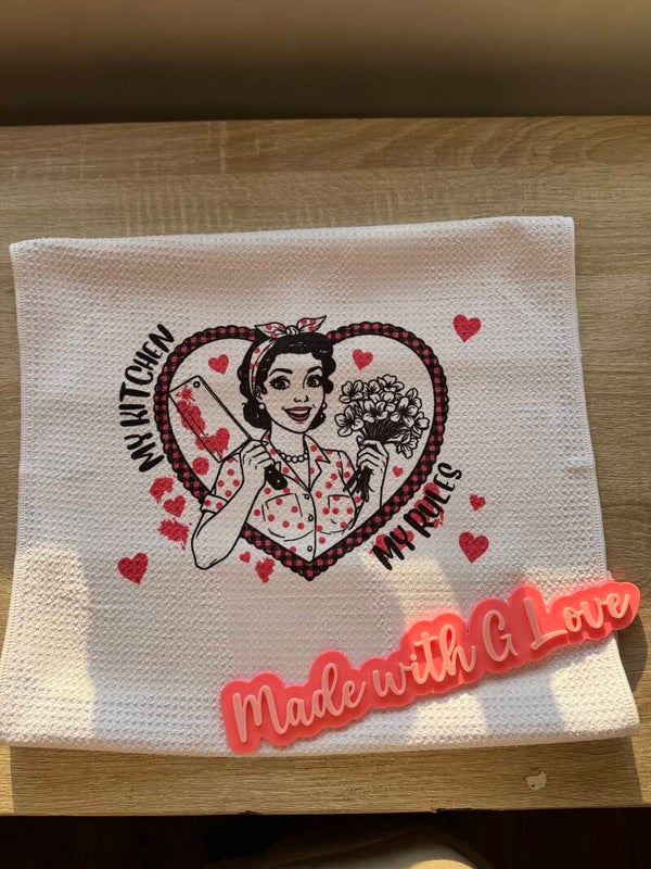 My kitchen my rule tea towel