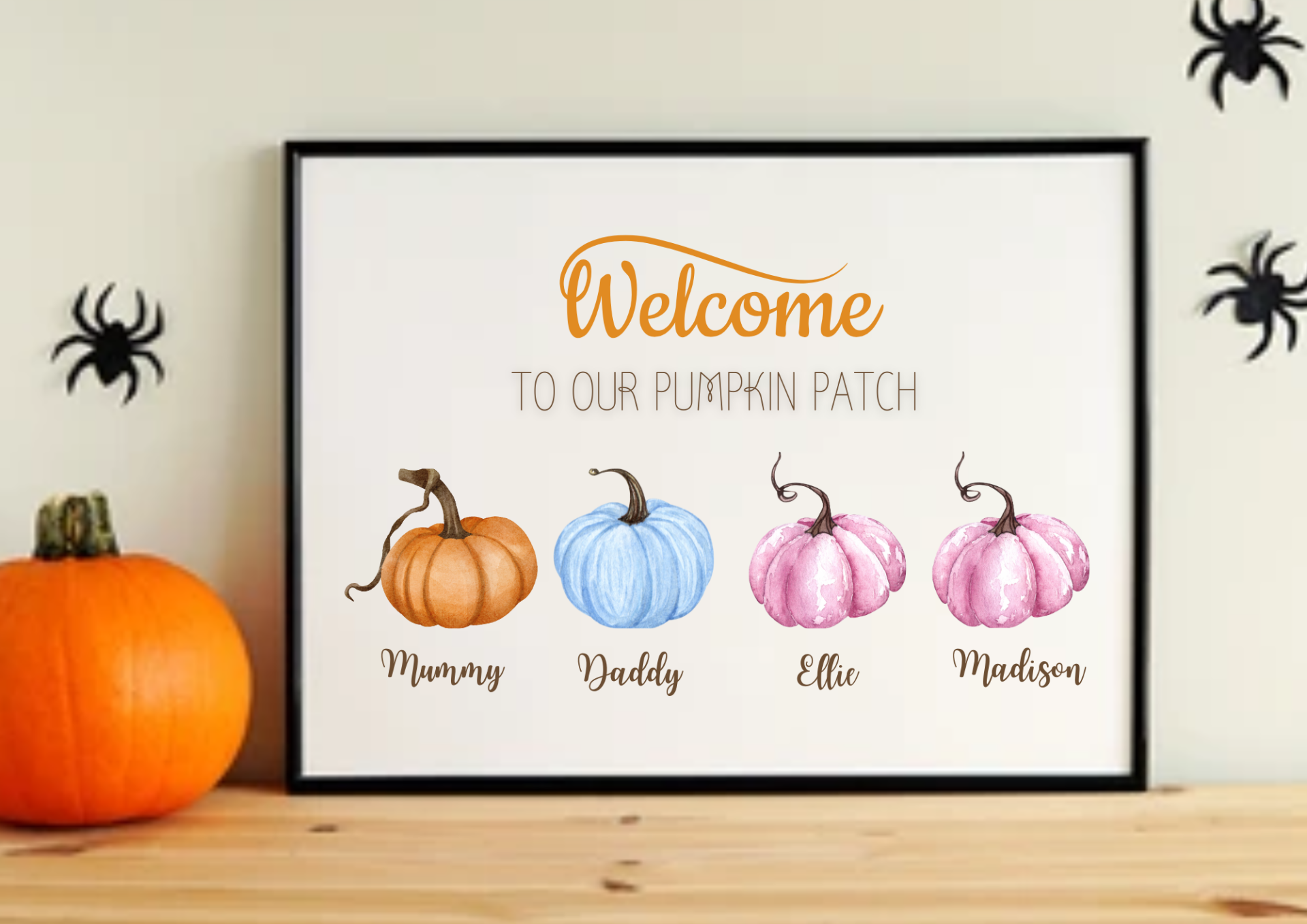 Autumn Personalised Print 'Our Pumpkin Patch' (frame not included)