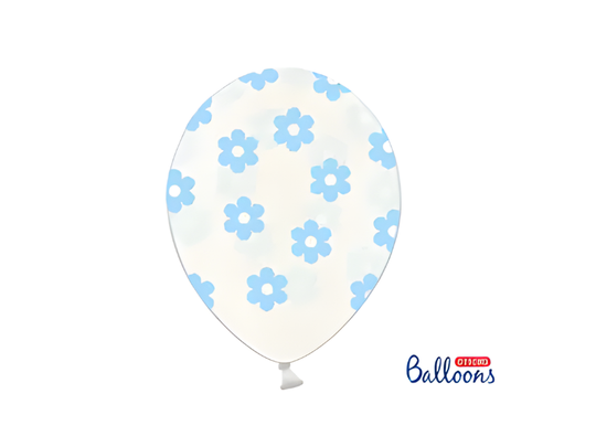 Ballonnen met blauwe bloemen