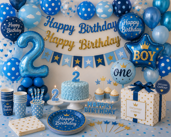 Blauwe Deluxe Bundel - 2 jaar versiering jongen