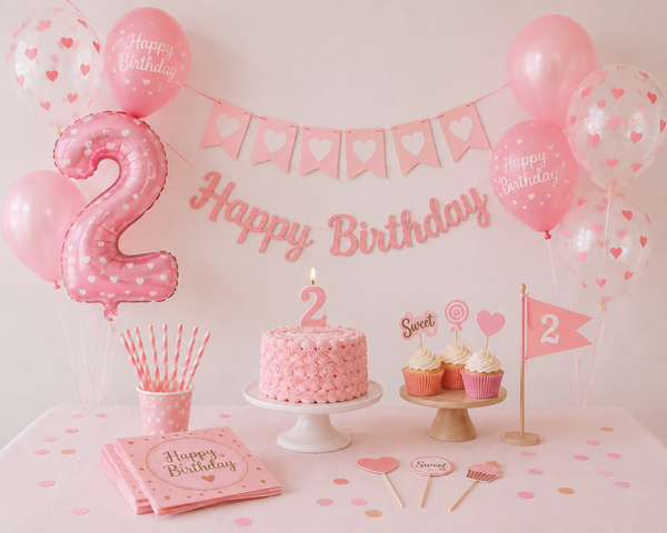 Roze Start Bundel - 2 jaar versiering meisje