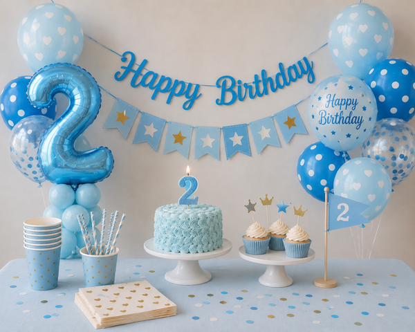 Blauwe Start Bundel - 2 jaar versiering jongen