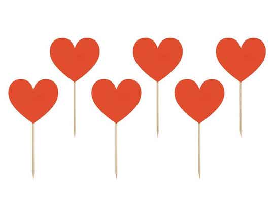 Taarttopper hartjes rood