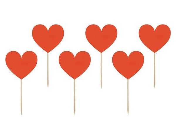 Taarttopper hartjes rood