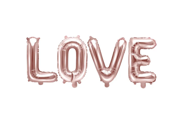Folieballon Love Rose Goud