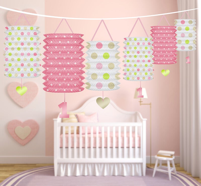 feestversiering voor een  1e verjaardag meisjes