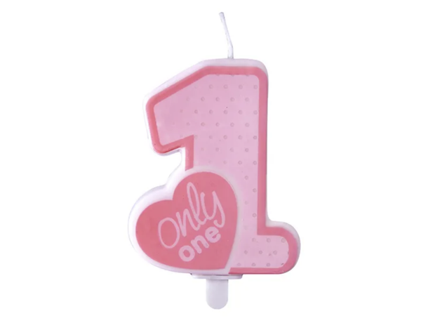 Taartkaarsje Only One Roze