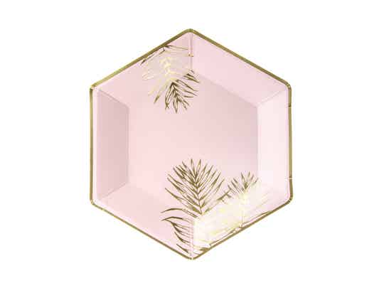Bordjes roze/goud Leaves