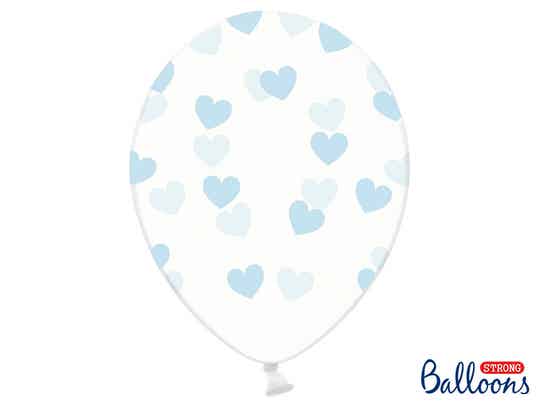 Ballonnen  met blauwe hartjes