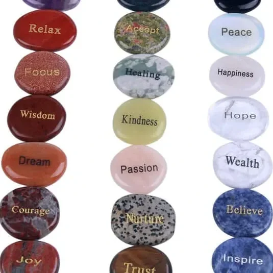 Engraved crystals ( worry stones)