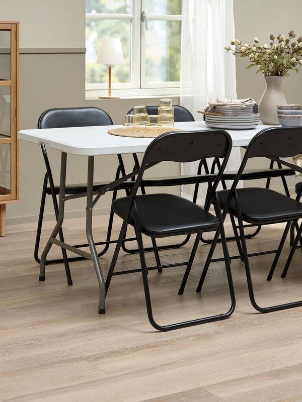 Zwarte klapstoelen te huur