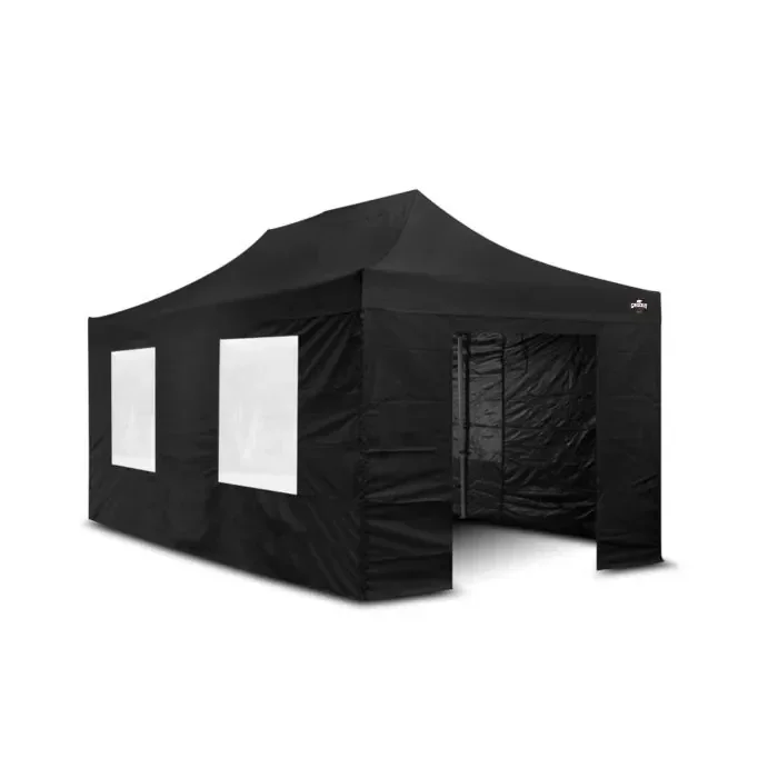 Huur nu deze luxe zwarte easy up partytent! 3 x 7,5