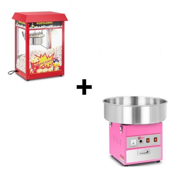 Combi deal Luxe suikerspinmachine en popcornmachine te huur voor elk feest🥳🥳