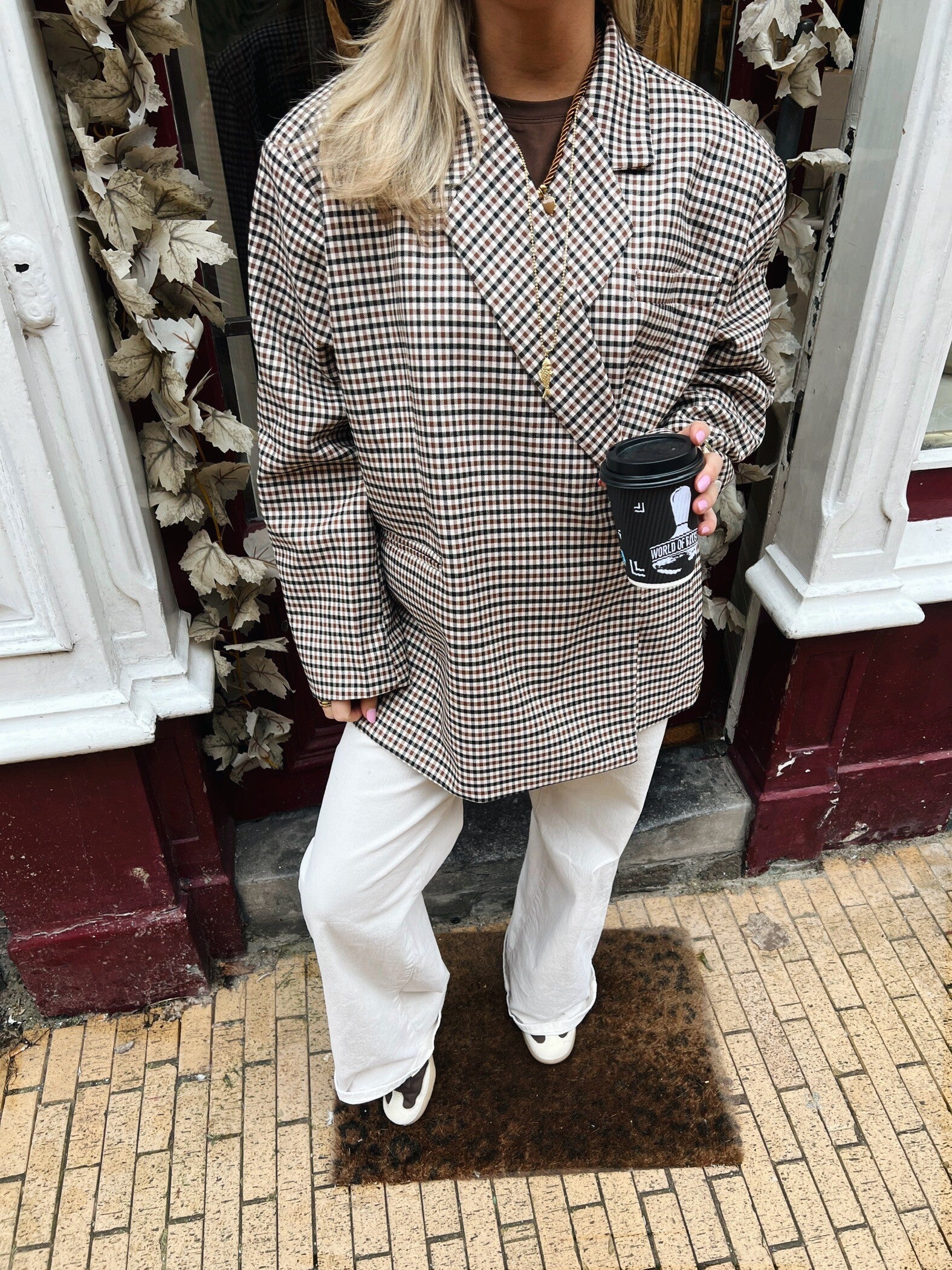 Blazer Jasmijn ruit bruin beige