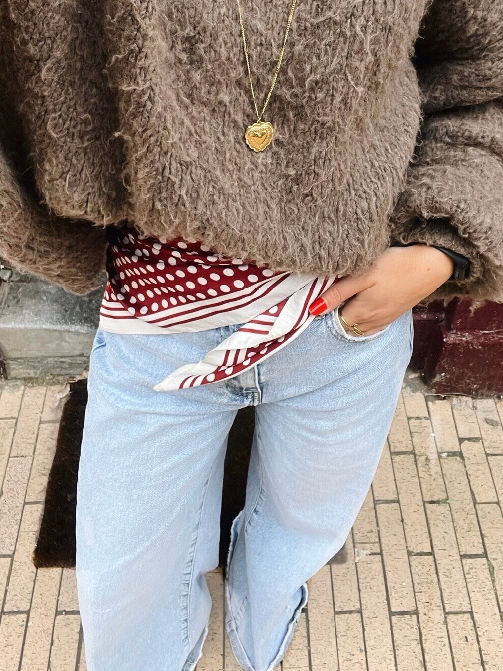 Heup sjaaltje stip rood