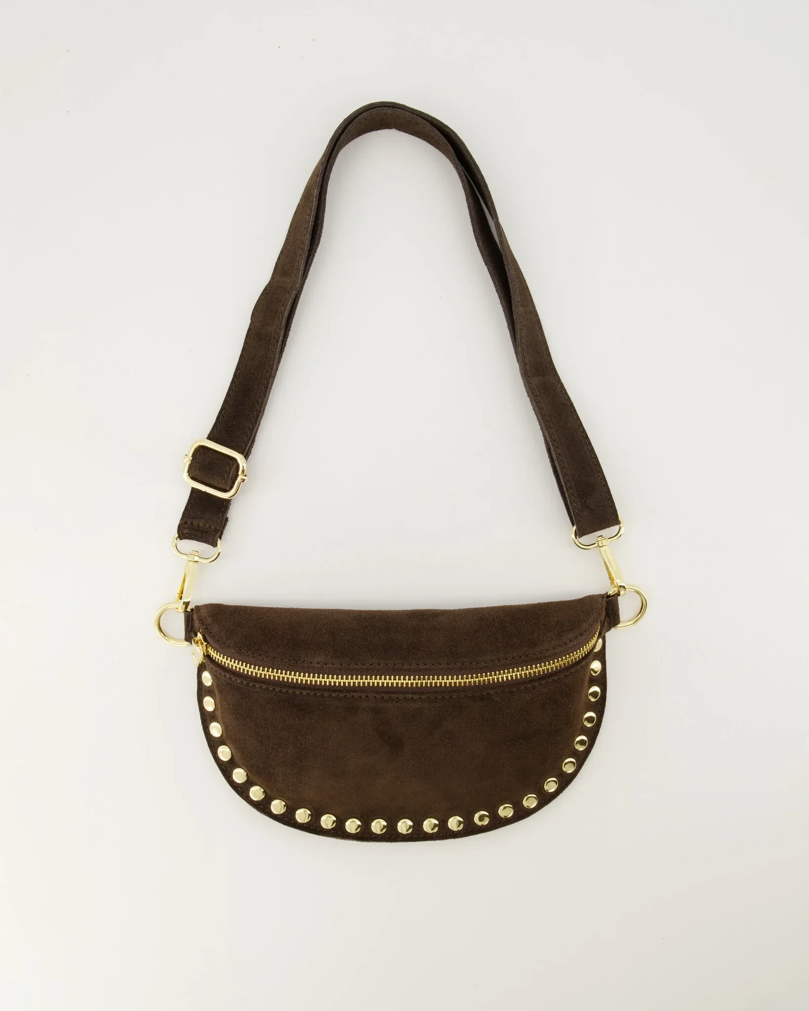 Tas studs suede bruin