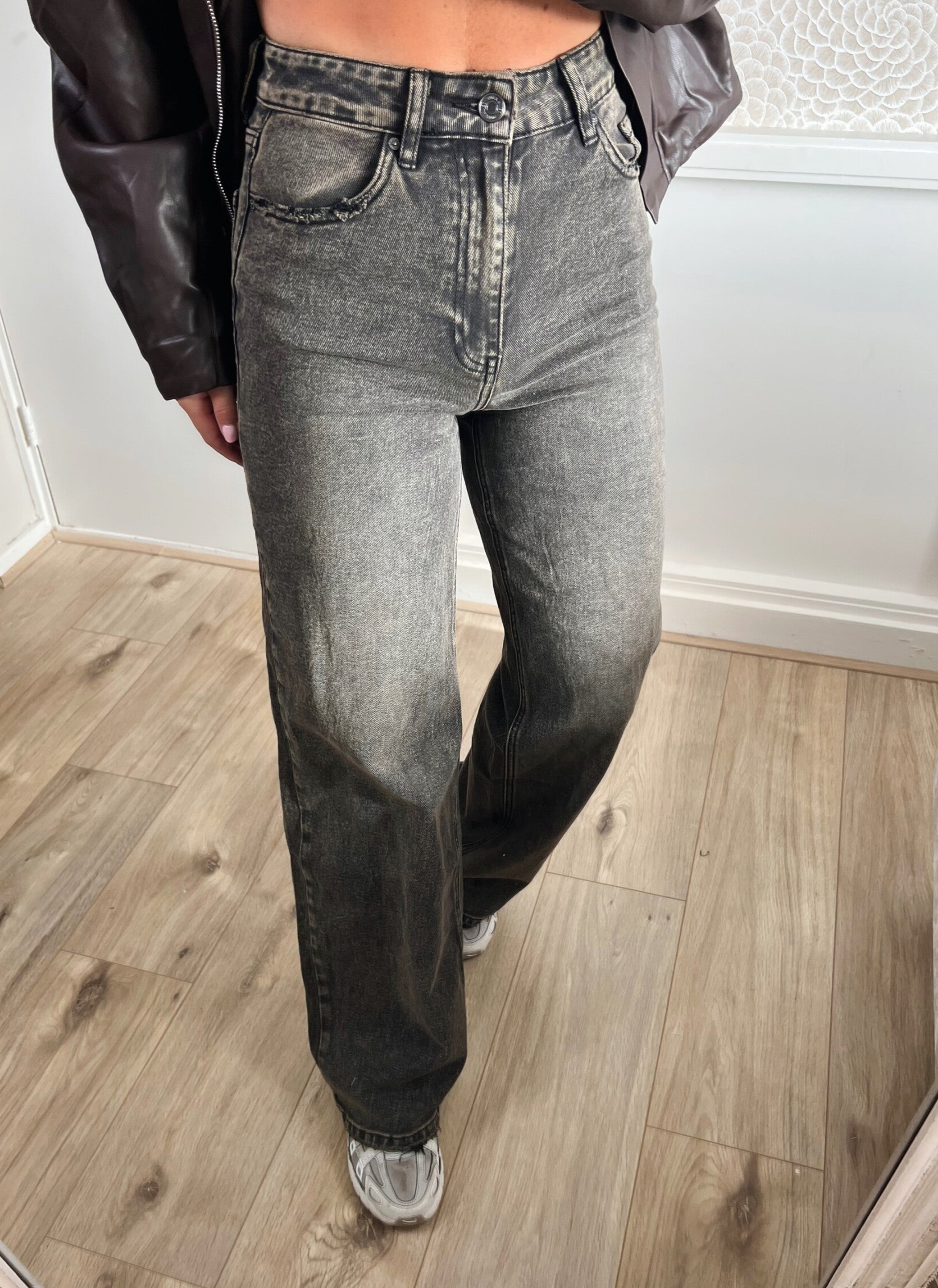 Jeans wide leg tall bruin