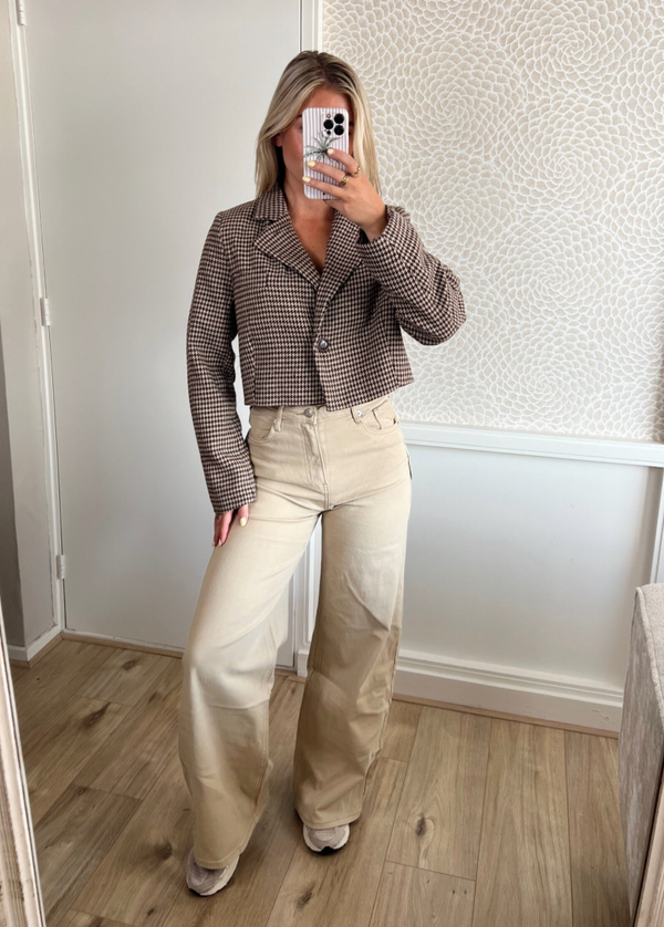 Jeans wide leg creme