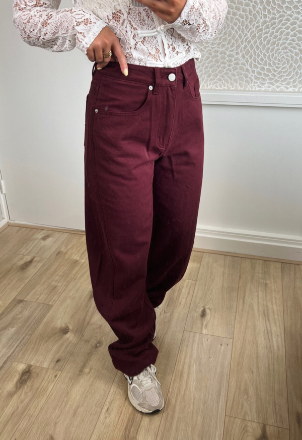 Jeans barrel bordeaux