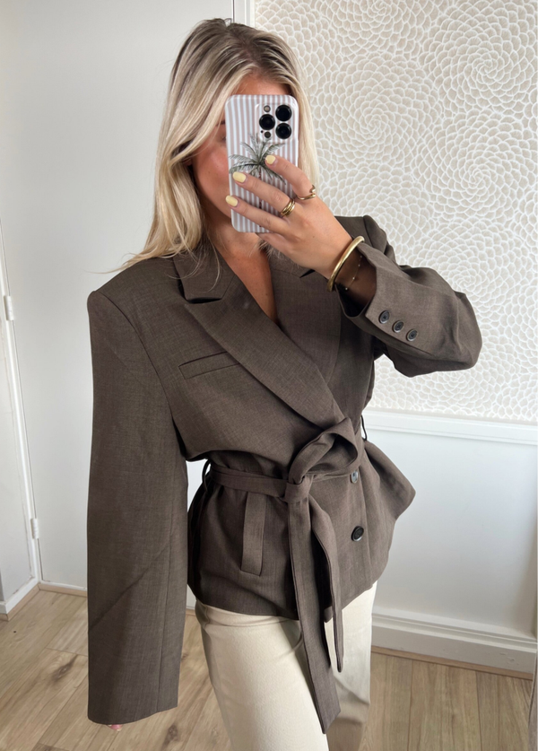 Blazer ceintuur crop bruin