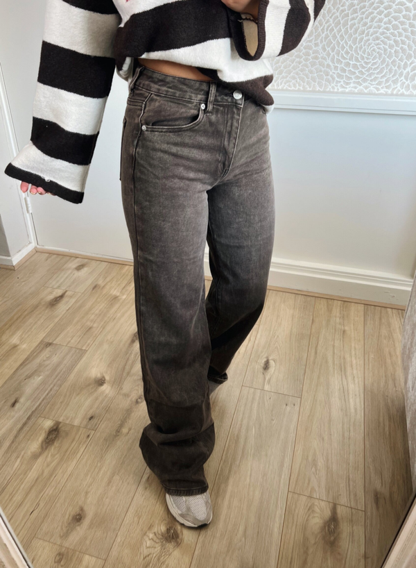 Jeans wide leg bruin (TALL)
