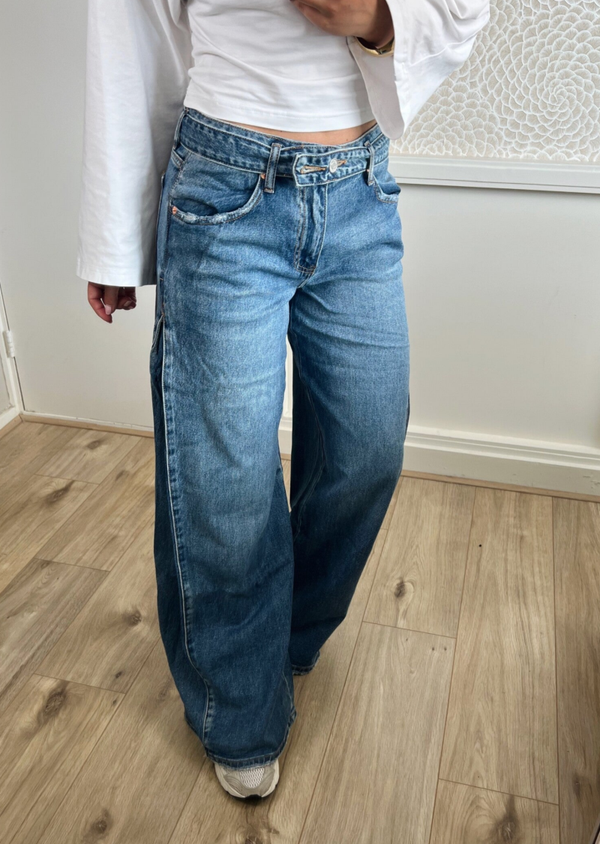 Jeans ceintuur mid waist Queen Hearts