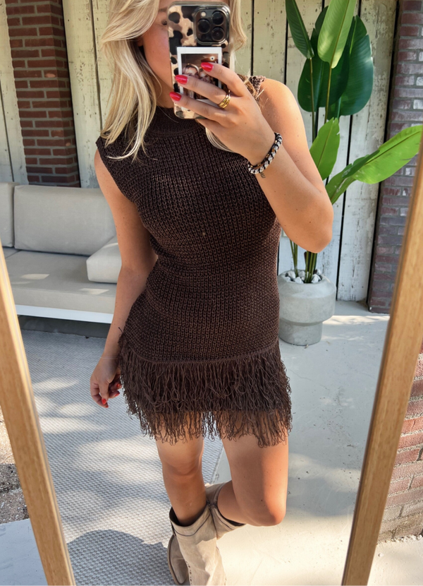 Jurk gehaakt bruin