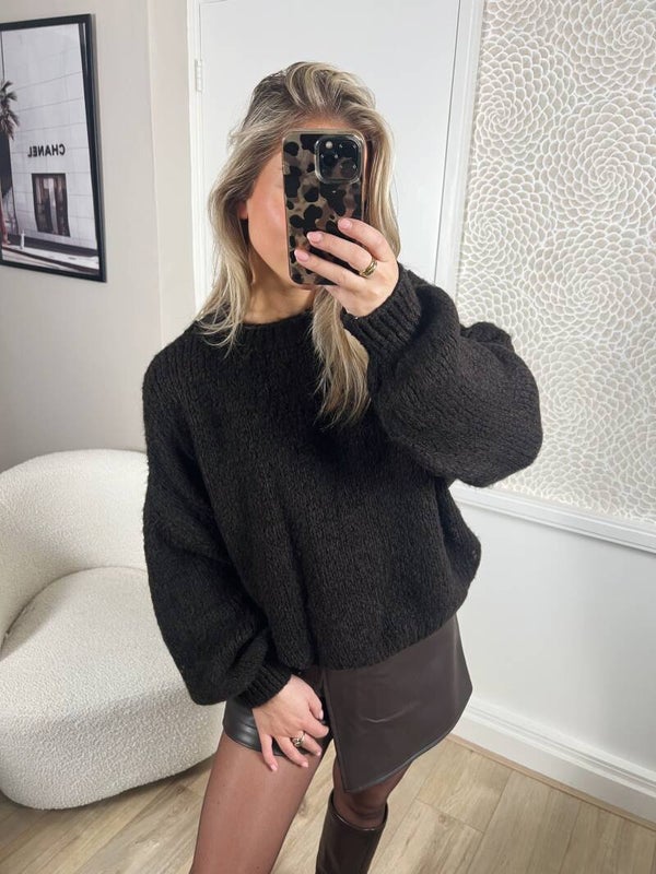 Trui Ambika donkerbruin