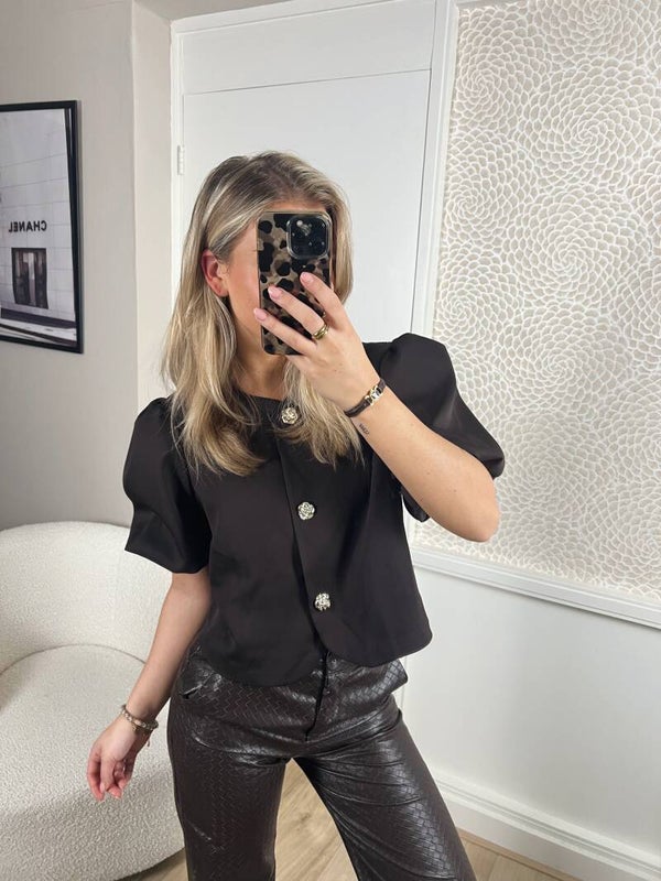 Top knopen donkerbruin