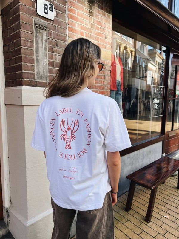 Label Em shirt kreeft rood