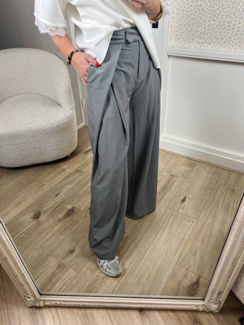 Pantalon plooi grijs