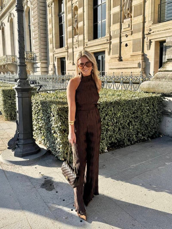 Broek plissé bruin