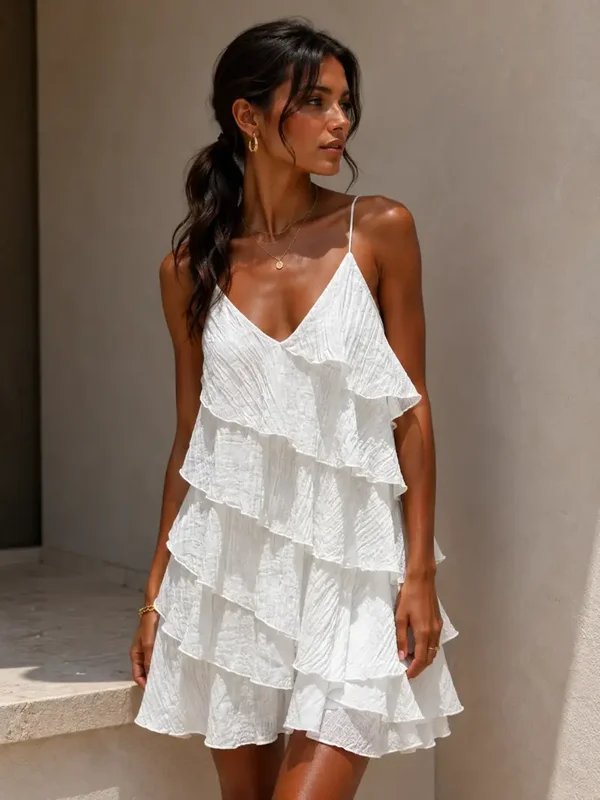 Jurkje ruffle wit