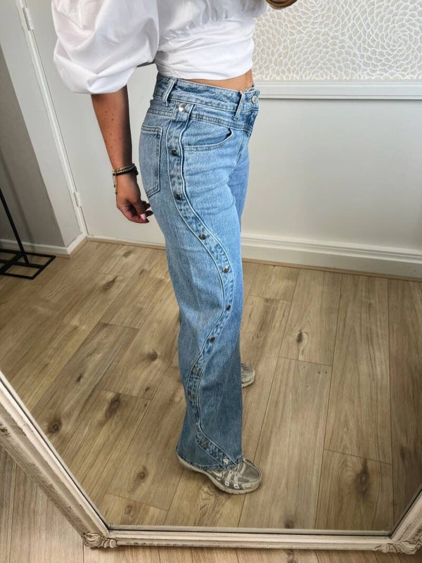 Jeans knopen wide leg