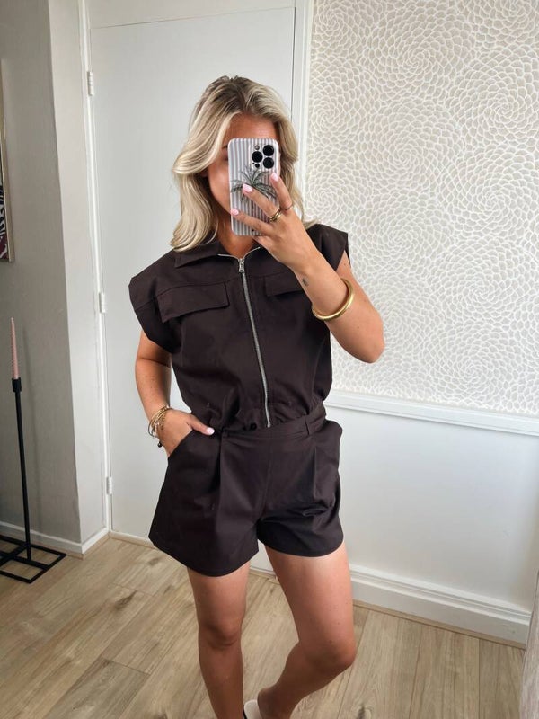 Gilet bruin rits