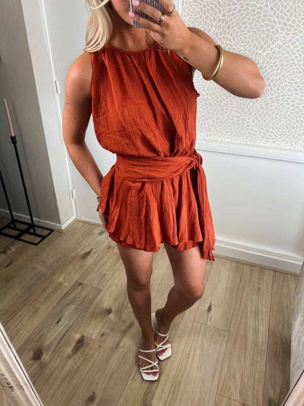 Playsuit ceintuur koper