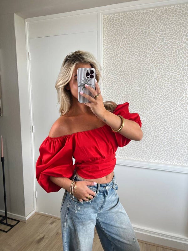 Top rood open achterkant