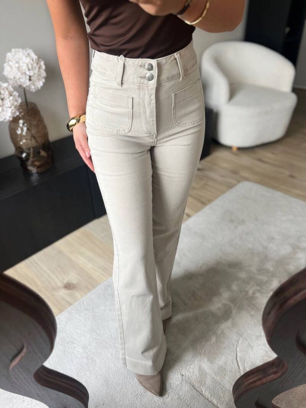 Jeans Elena beige/grijs