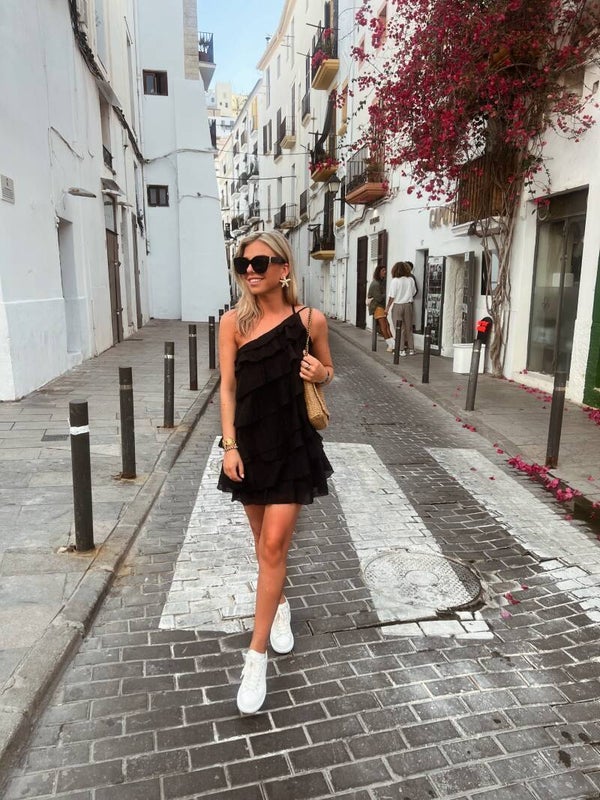Jurk ruffle zwart