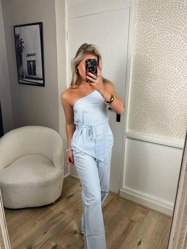 Pantalon streep blauw