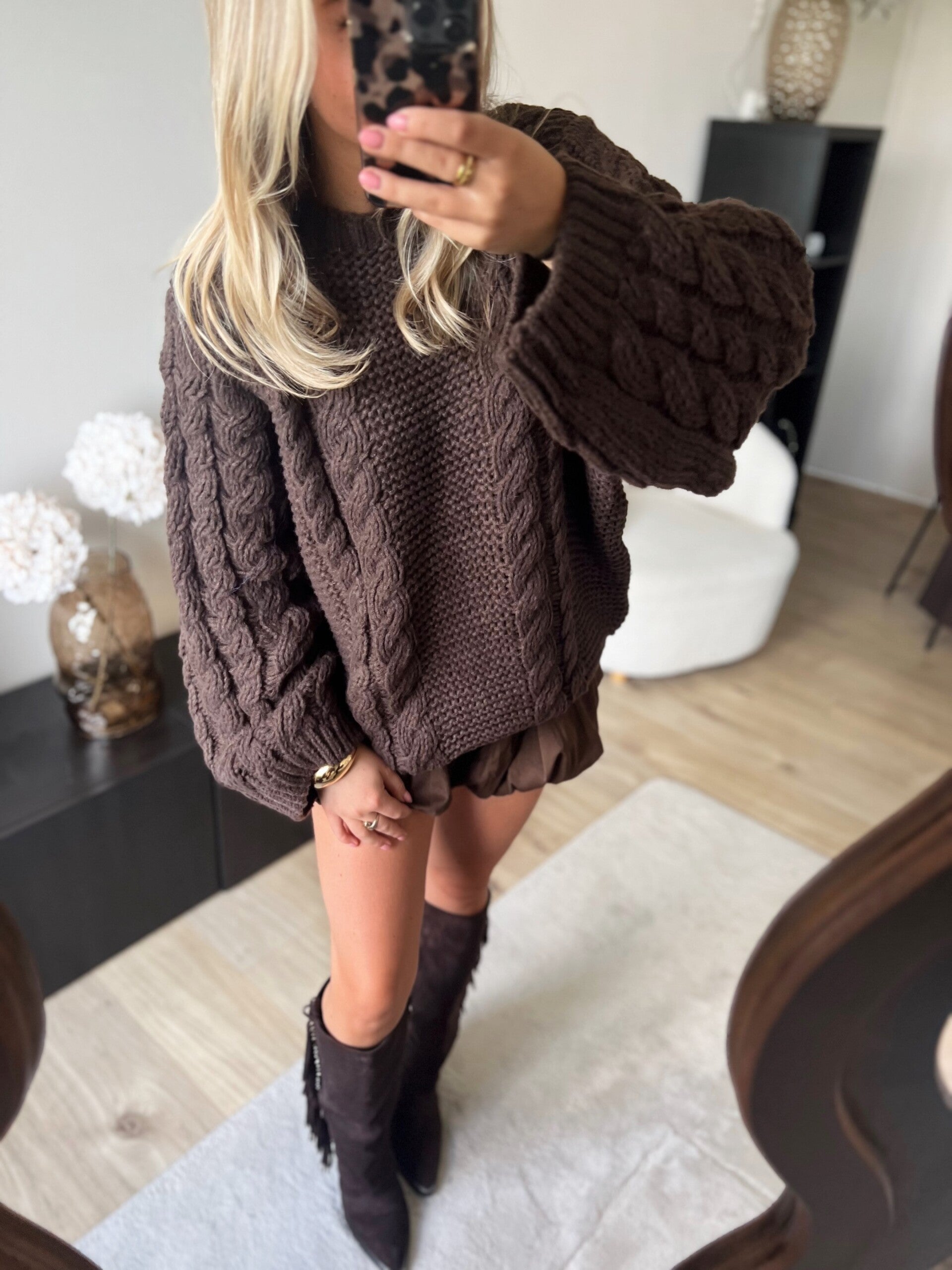 Kabeltrui oversized bruin