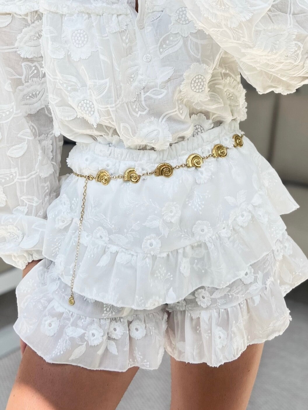 Skort broderie wit