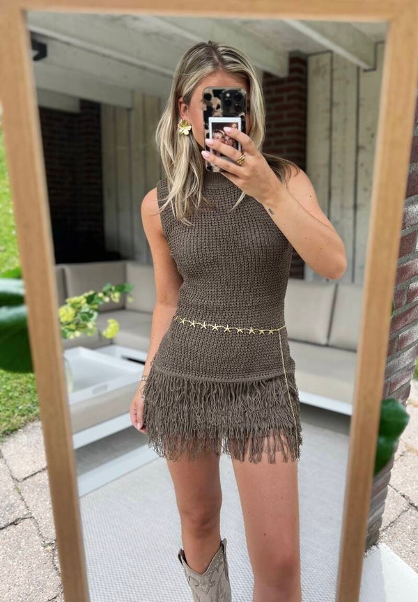 Jurk gehaakt taupe