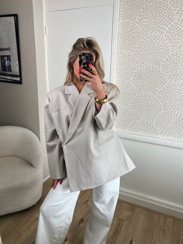 Blazer Jasmijn ruit beige blauw