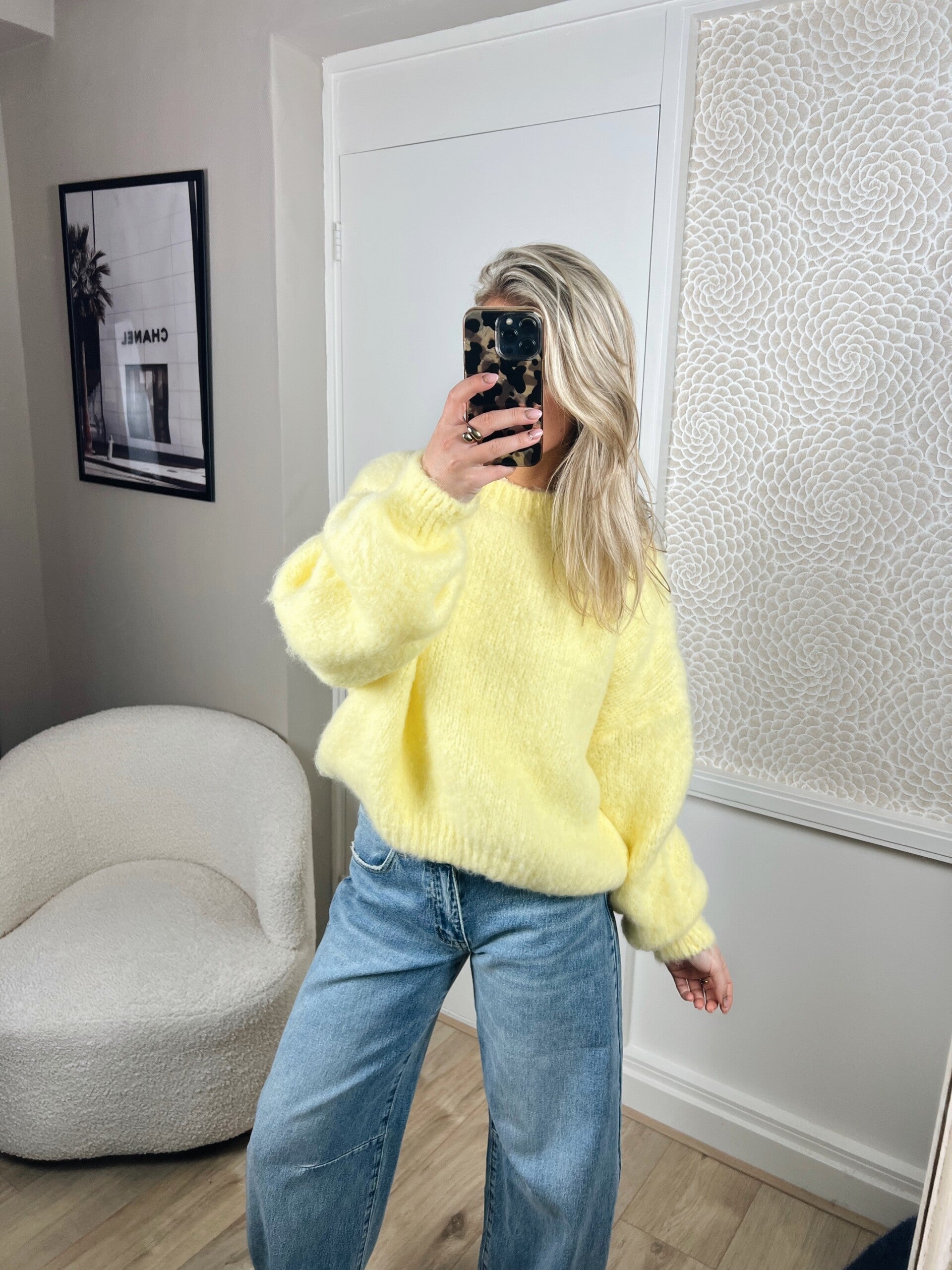 Trui Ambika pastel geel