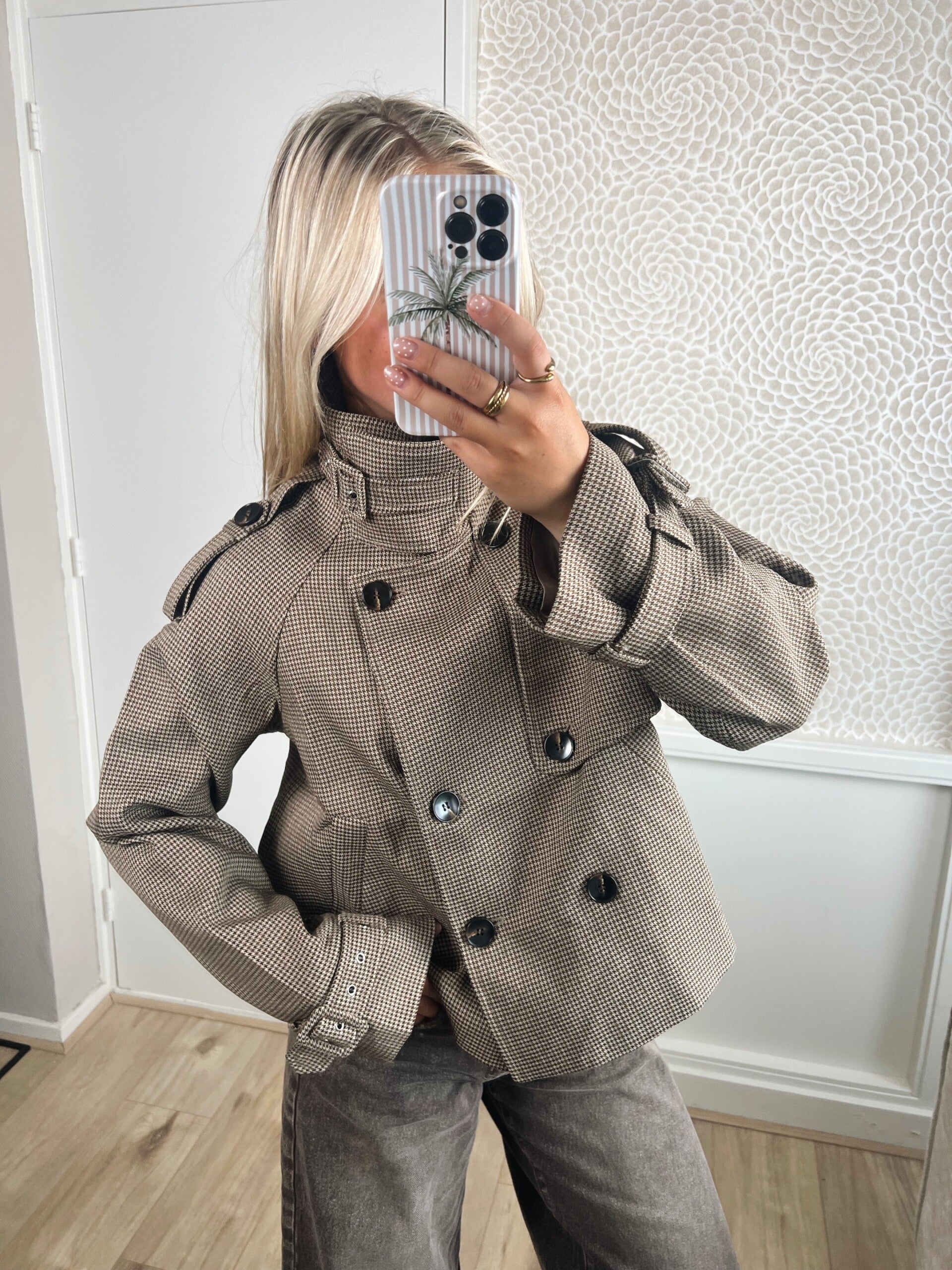 Jas trenchcoat kort ruit
