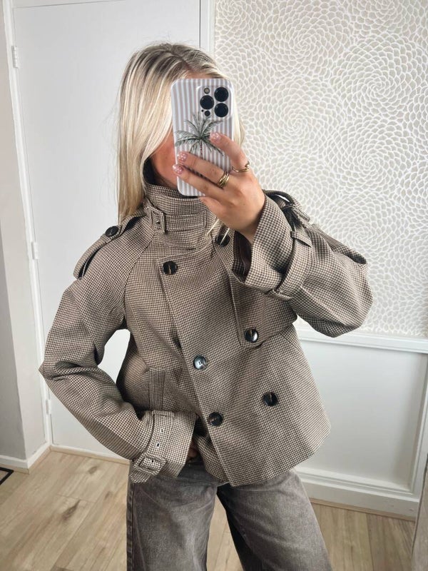 Jas trenchcoat kort ruit
