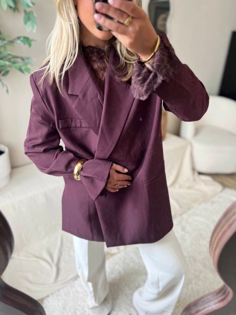Blazer overslag aubergine