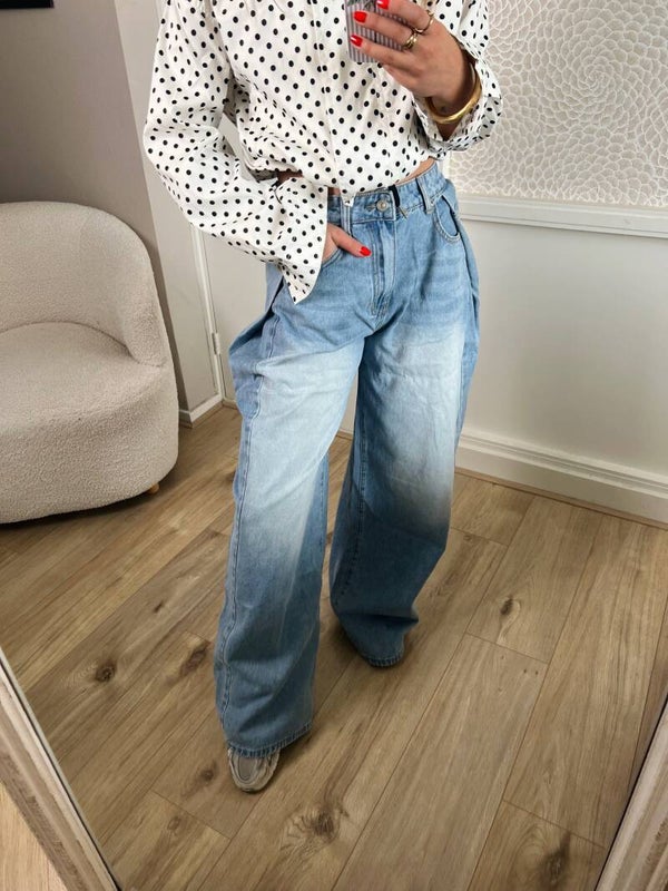 Jeans plooi blauw Mochy