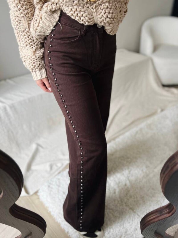 Jeans bruin studs